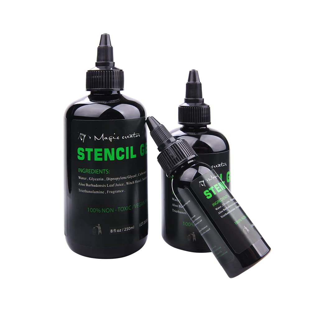 Professional Illusionist Magic Tattoo Stencil Transfer Gel - Dark & Clean Stencils, Long-Lasting Formula (1oz) for Tattoo Artists & Beginners - Perfect for Tattoo Practice, Studio Work & Body Art Design