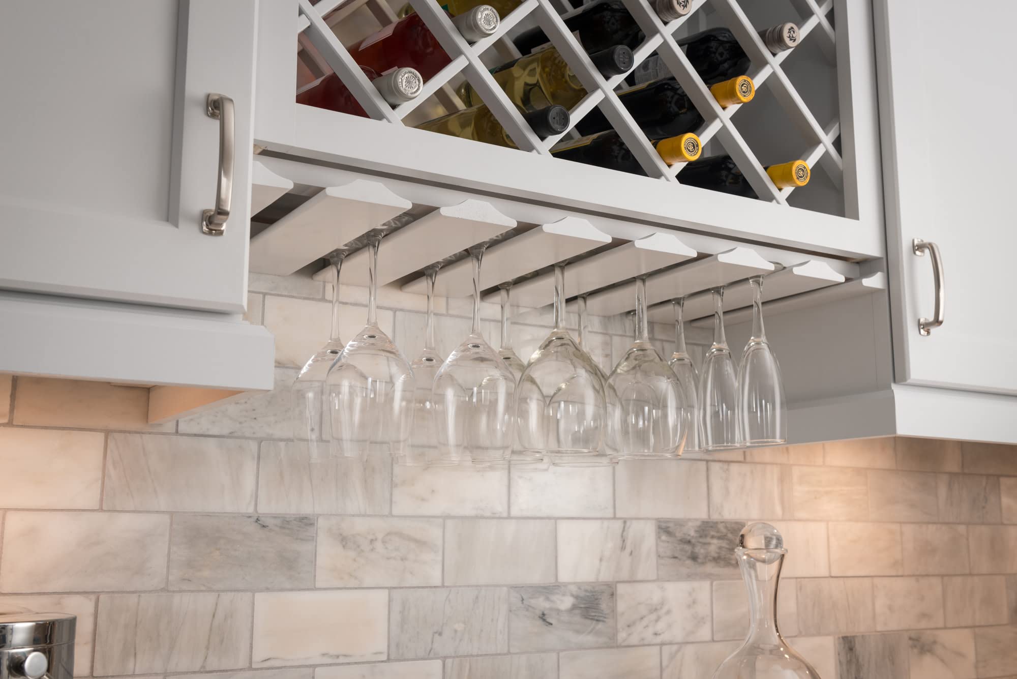 Stemware Rack SR36 by Hardware Resources - Premium Maple Wood Wine Glass Holder for Kitchen, Bar & Dining Room Storage