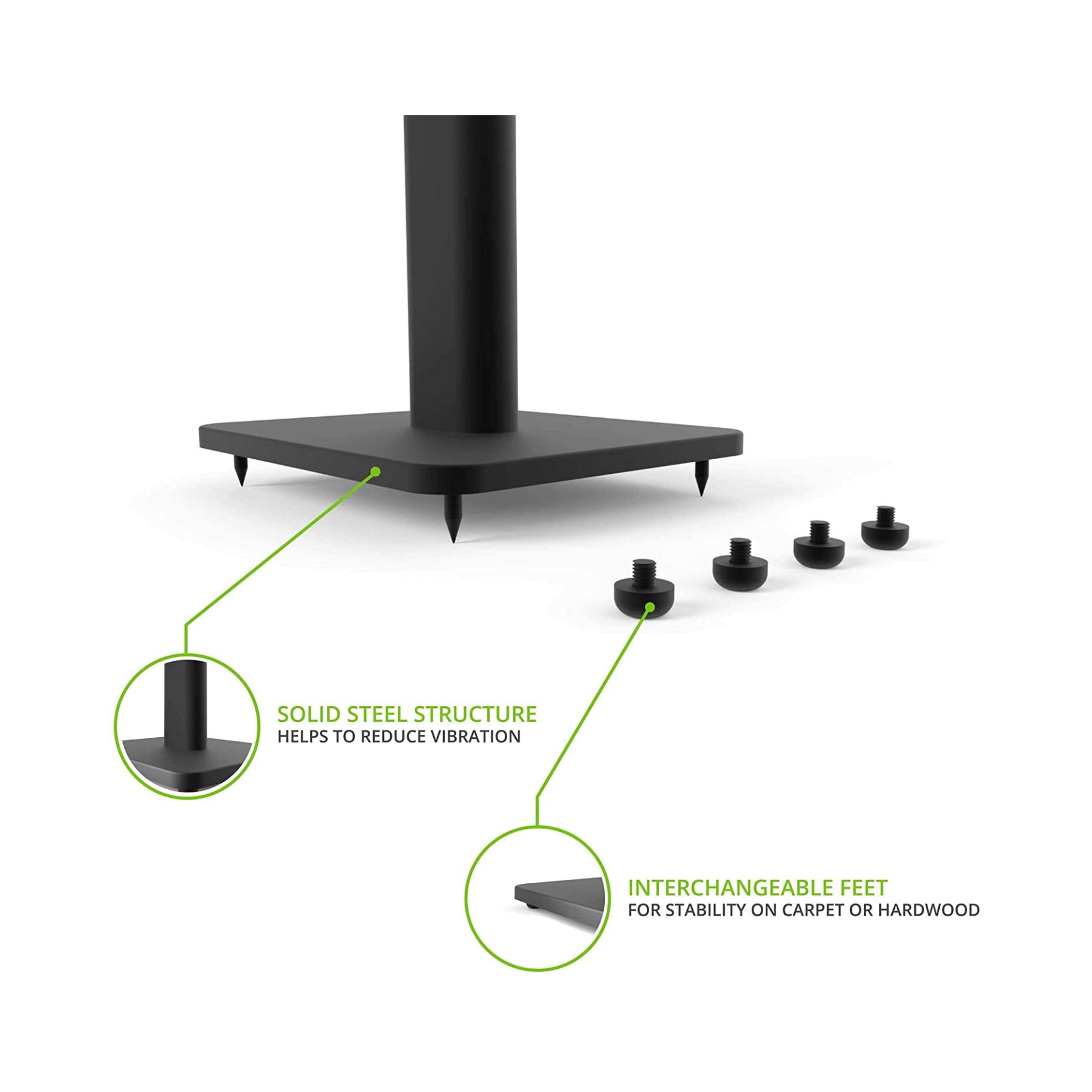Kanto SP32PL 32-Inch Speaker Floor Stands - Heavy Duty, Adjustable Height for Home Theater & Studio Monitors | Open Box Clearance Sale | Perfect for Surround Sound & Audiophile Setups