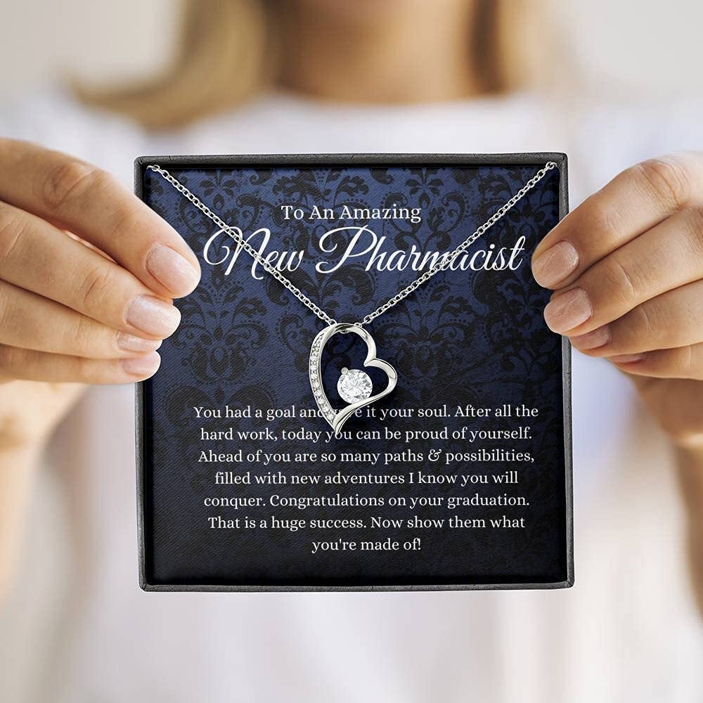 Personalized Jewelry Gift for Pharmacist Graduation - Heart Pendant Necklace for PharmD Women | Perfect Doctorate Gift for New Pharmacists | Ideal for Graduation Ceremonies & Professional Milestones