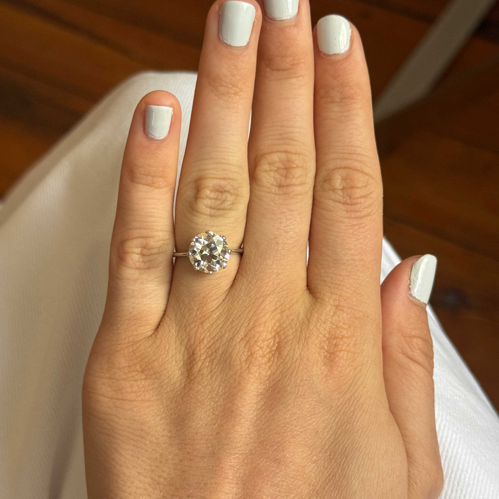 3.83ct Vintage Old European Cut Diamond Engagement Ring in 18K Gold - Perfect for Proposals, Weddings & Anniversary Gifts
