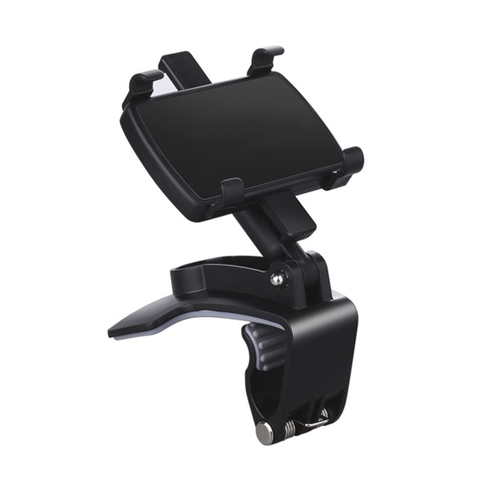 360° Rotating Car Phone Holder - Universal Dashboard & Sun Visor Mount for iPhone & Android - Black (Perfect for GPS Navigation, Hands-Free Calls & Music Streaming While Driving)