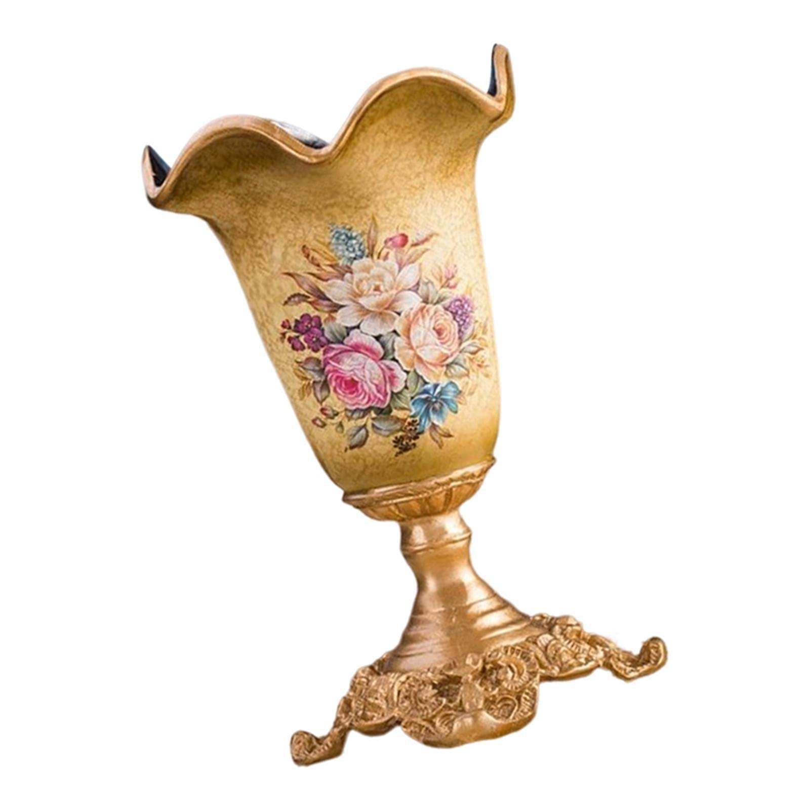 Vintage Resin Flower Vase - Decorative Floral Container for Home & Office | Desktop, TV Cabinet & Shelf Decor | Perfect for Wedding Centerpieces, Gift Giving & Flower Arrangements