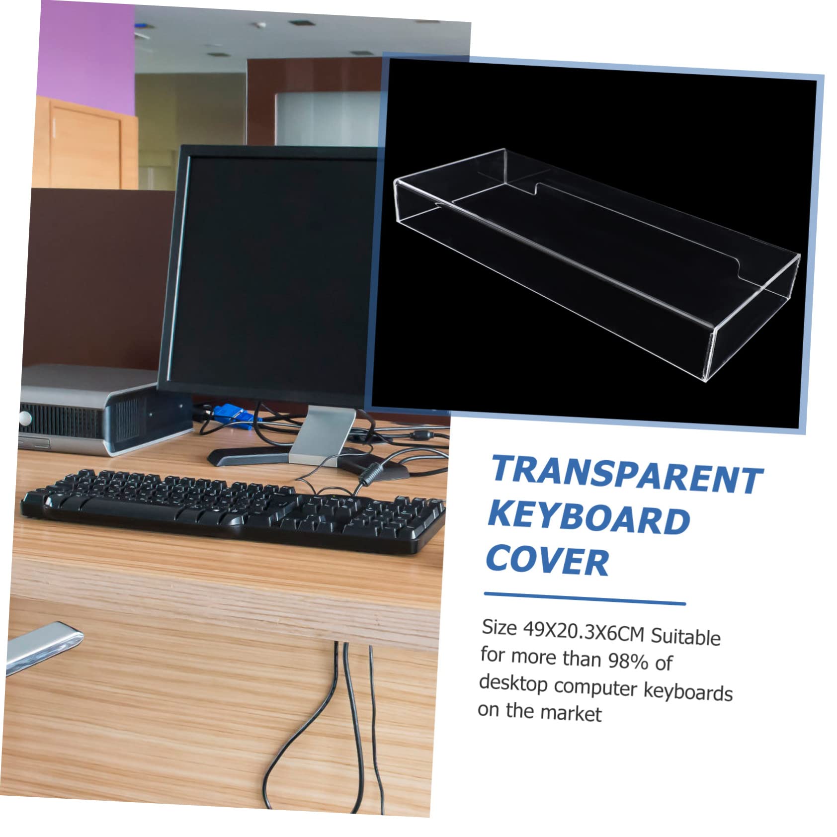 Zerodeko Clear Waterproof Keyboard Cover Protector - Universal Laptop & Computer Keyboard Case Accessory for Home, Office, and Travel Use