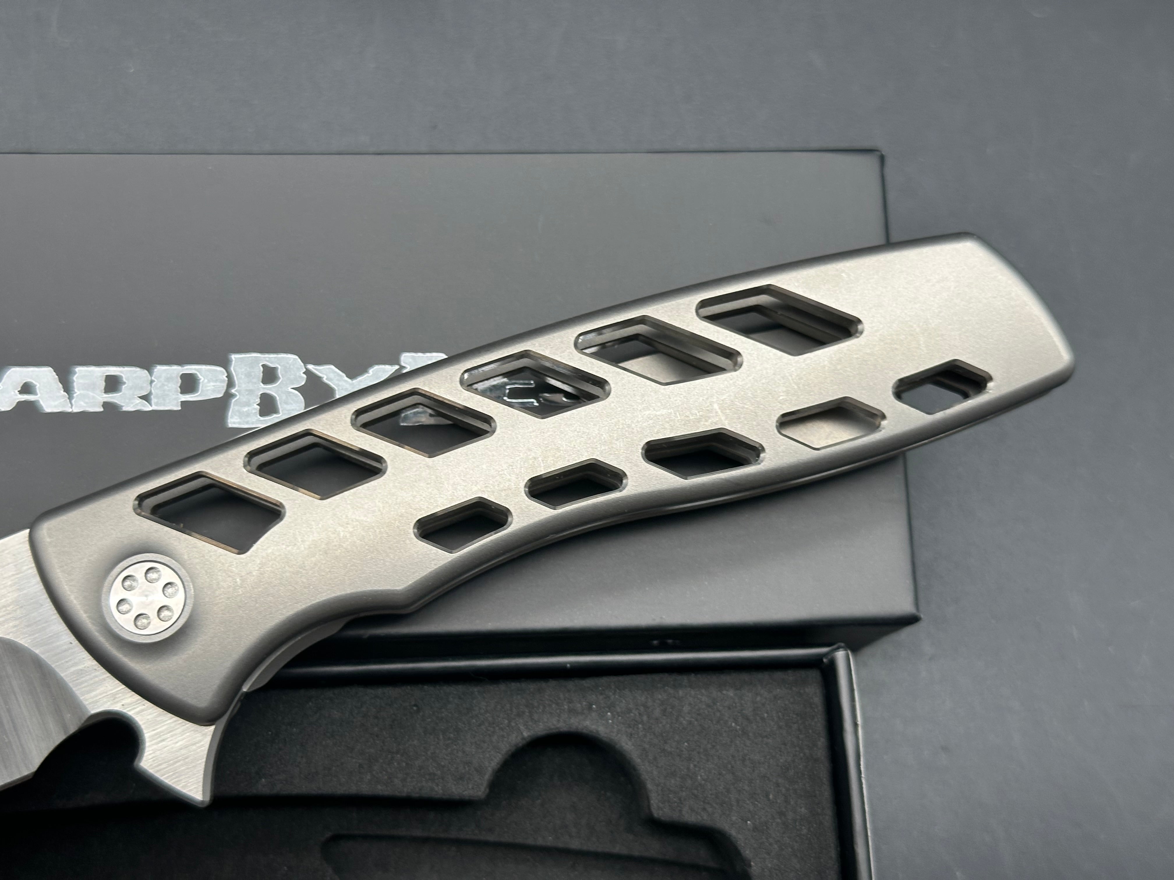 Sharp By Design Evo Typhoon Aspirated Titanium Knife - Premium EDC Folding Pocket Knife for Outdoor, Camping & Everyday Carry