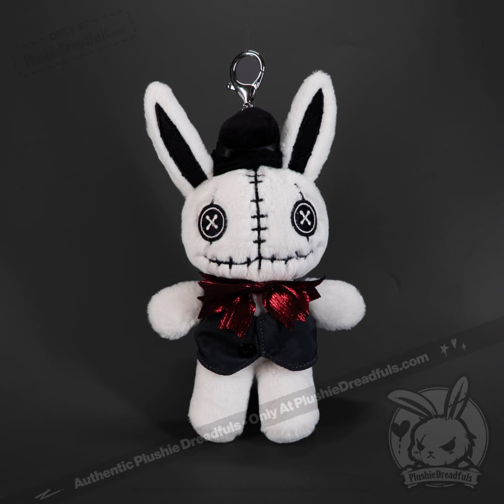Victorian Style White Rabbit Plush Keychain - Cute Bunny Keyring Accessory for Bags, Backpacks & Gifts | Perfect for Alice in Wonderland Fans & Collectors