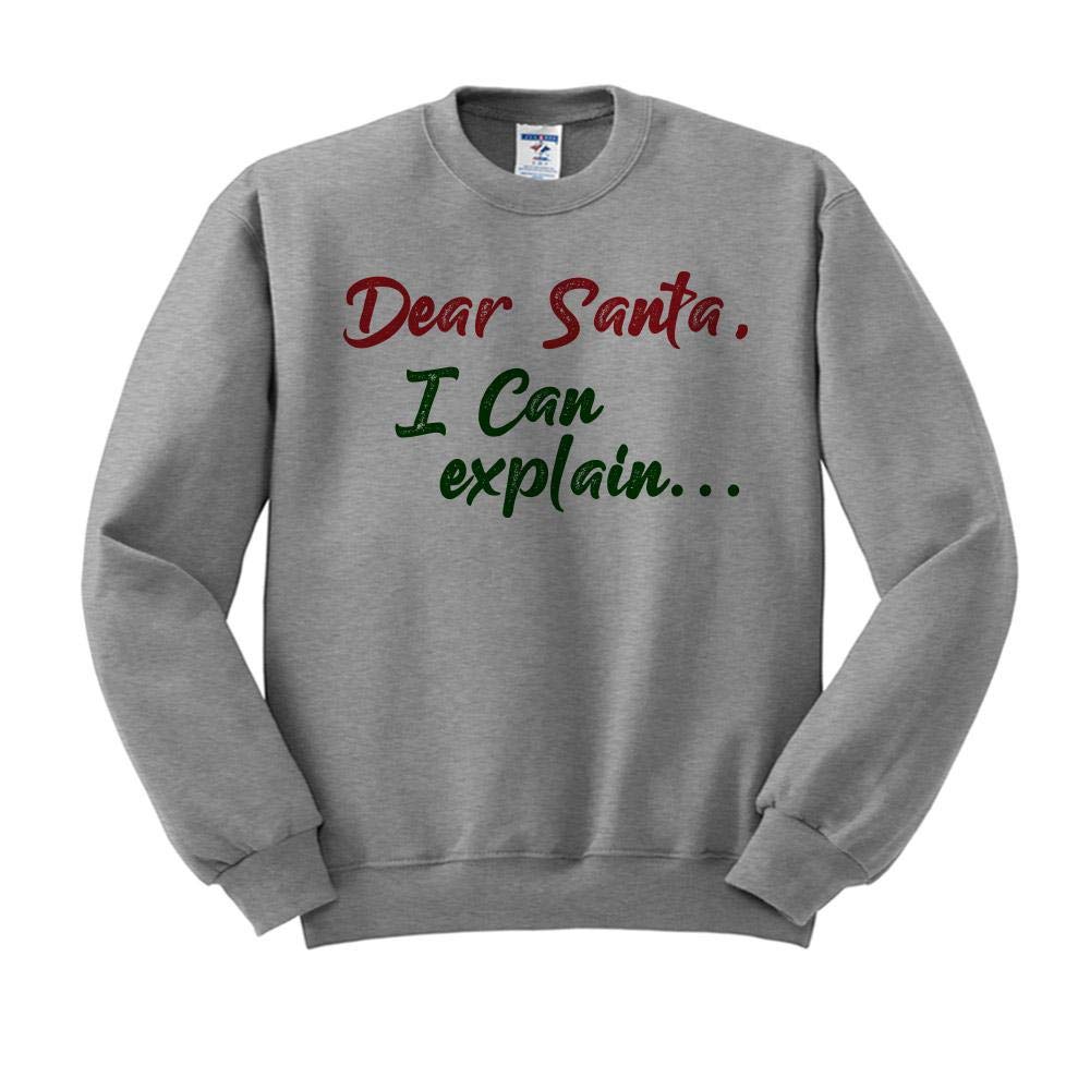 Unisex Dear Santa I Can Explain Sweatshirt - Funny Christmas Sweater for Couples, Family & Friends - Perfect for Holiday Parties, Gifts & Festive Photos