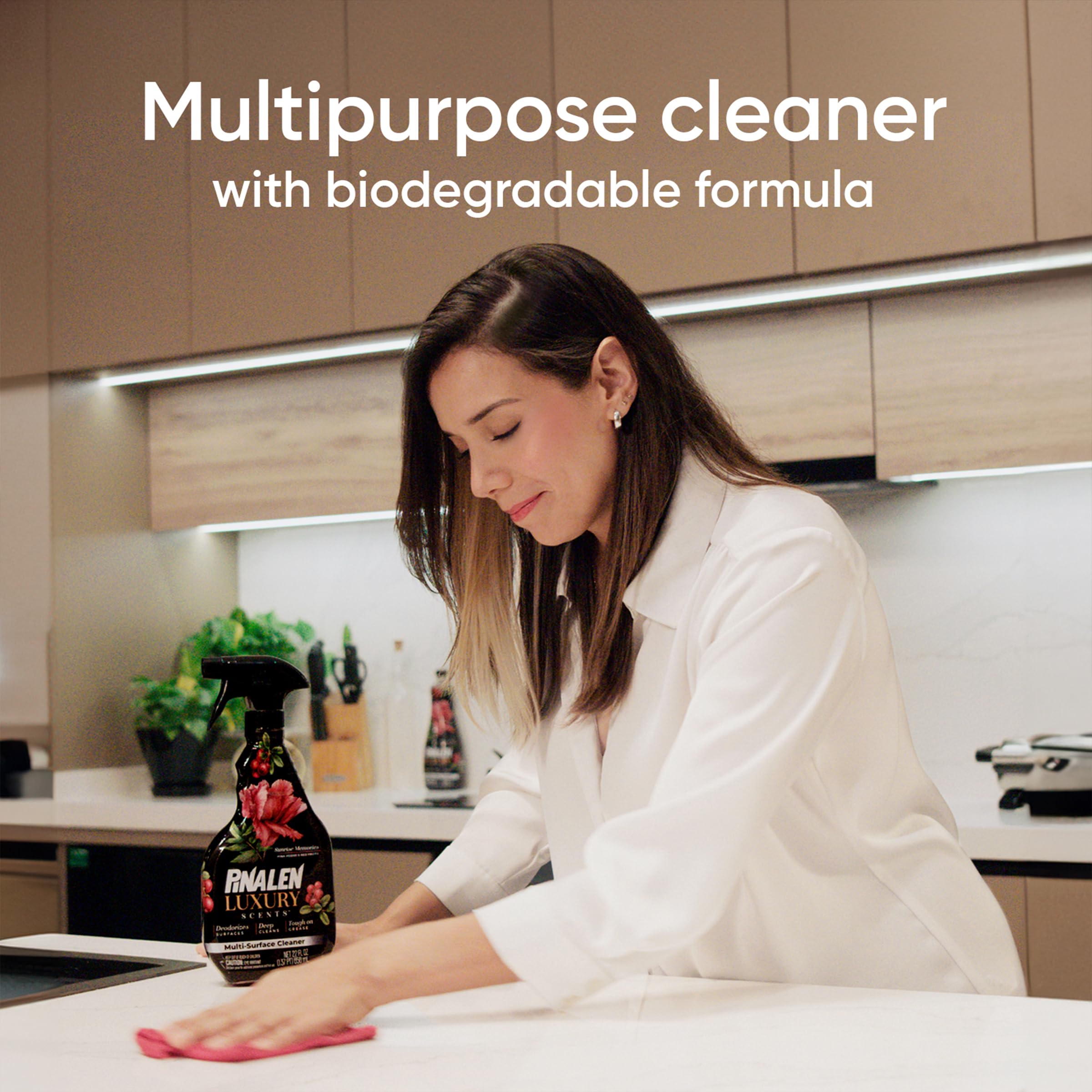 PINALEN Luxury Scented Multipurpose Cleaner - Deep Cleaning Formula with Long Lasting Fragrance - All-Purpose Bathroom & Kitchen Cleaner for Countertops, Floors & Tiles - Opulence Bloom Scent (28 Fl Oz) - Perfect for Homes, Offices & Commercial Spaces