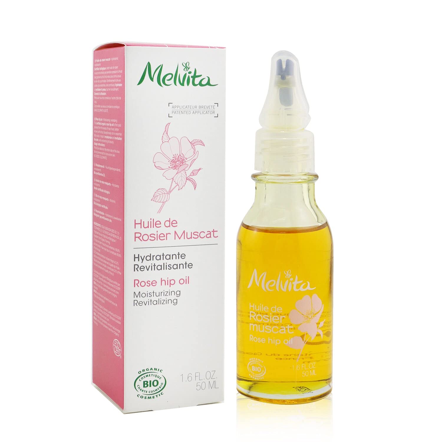 Organic Rose Hip Oil for Face & Skin - 1.69 fl.oz (50ml) - Cold Pressed, Pure & Natural - Anti-Aging, Moisturizing & Scar Treatment - Perfect for Dry Skin, Wrinkles & Stretch Marks