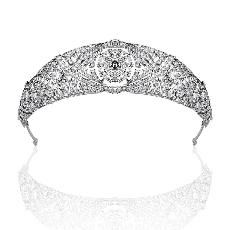Elegant Crystal Bridal Headpiece - Silver Wedding Tiara for Bride | Meghan 9125 | Perfect for Weddings, Prom, and Formal Events