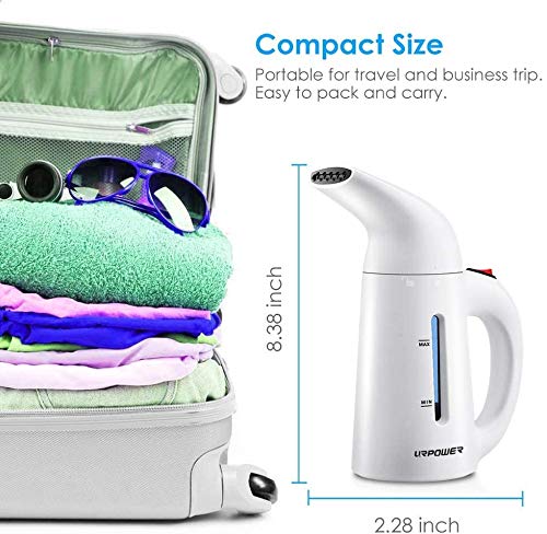 URPOWER 180ml Portable Handheld Steamer for Clothes - 7-in-1 Fast Heating Garment Steamer with Large Capacity | Perfect for Travel, Home Use & Wrinkles Removal on Dresses, Suits & Curtains