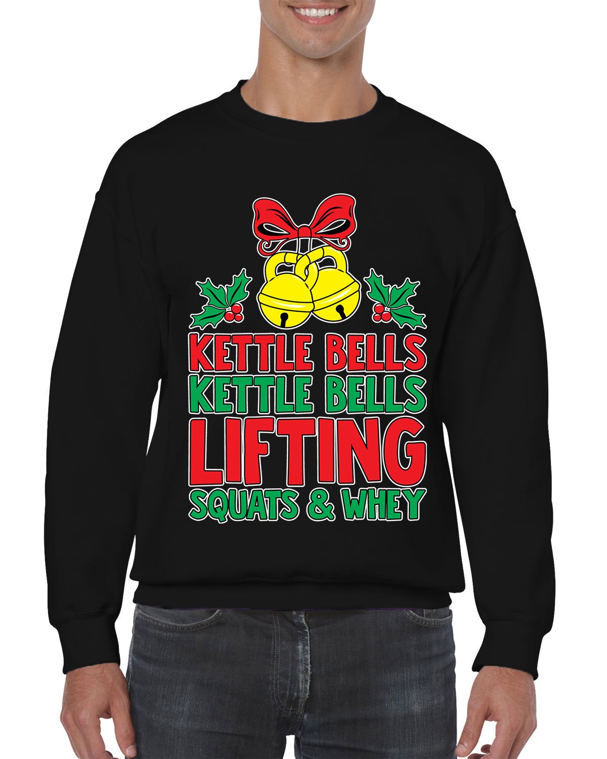 SpiritForged Apparel Kettlebell Workout & Strength Training Crewneck Sweater - Gym, CrossFit & Weightlifting Apparel for Men & Women