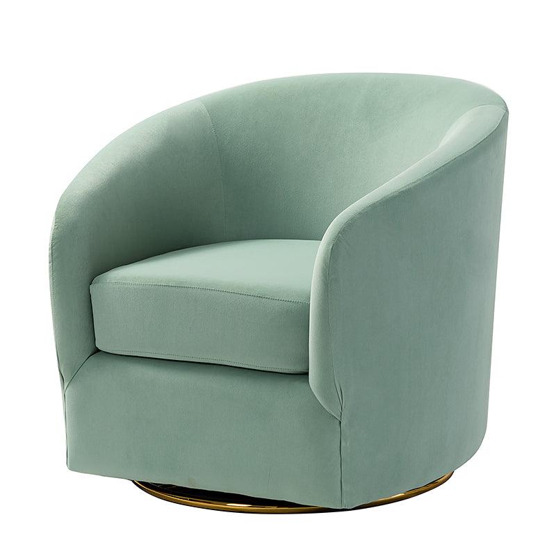 Emanuela Velvet Swivel Barrel Armchair - Modern Accent Chair for Living Room, Bedroom & Office - 360° Rotating Comfortable Lounge Chair with Soft Upholstery - Perfect for Reading, Relaxing & Home Decor