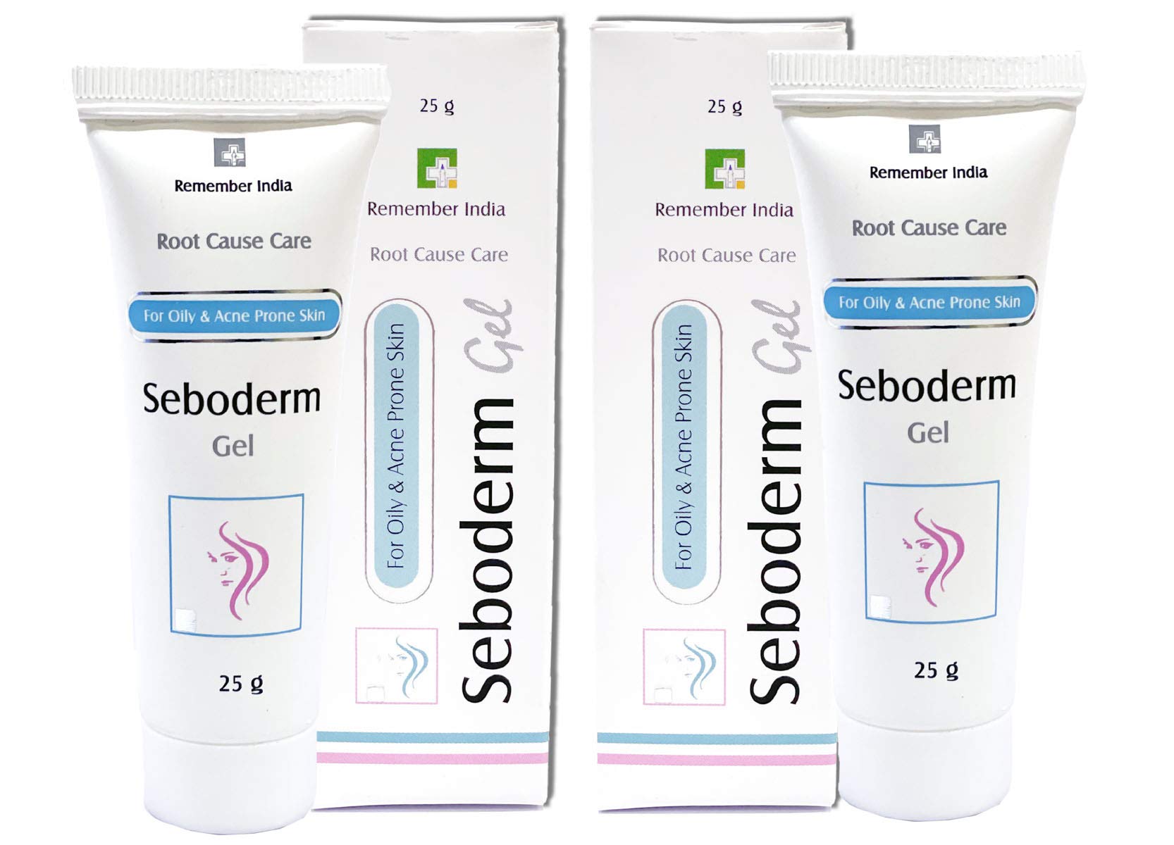 Remember India Seboderm Gel for Oily & Acne-Prone Skin - Controls Excess Oil Secretion - 25g (Pack of 2) - Dermatologist Recommended for Clear, Balanced Skin at Home & On-the-Go