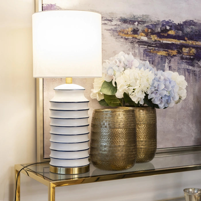 Coastal Style Table Lamp - Nautical Beach Decor for Living Room, Bedroom & Office - Perfect for Coastal, Farmhouse & Boho Home Decor