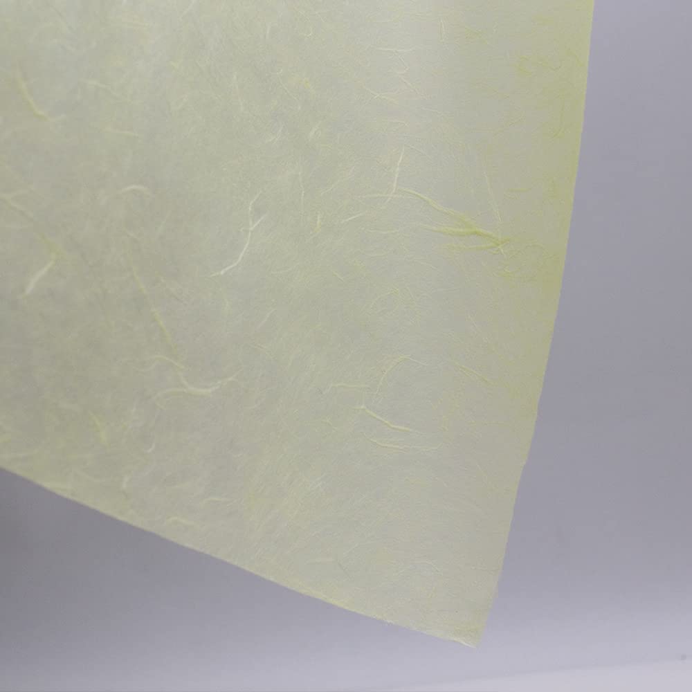 Premium Korean Hanji Paper Roll - Traditional Mulberry Paper in Yellow, 21.3
