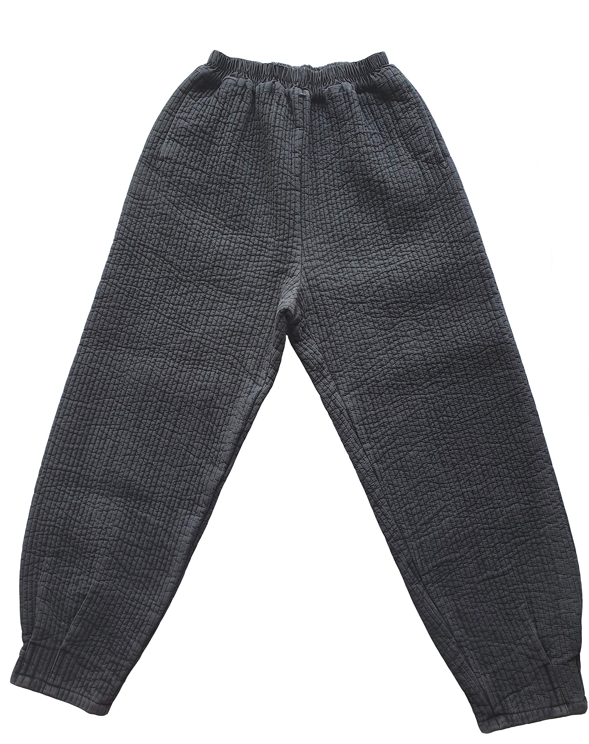 Altair Quilted Pants for Men & Women - Warm Winter Meditation Pants, Zen Temple Clothing for Yoga, Lounge & Home Relaxation
