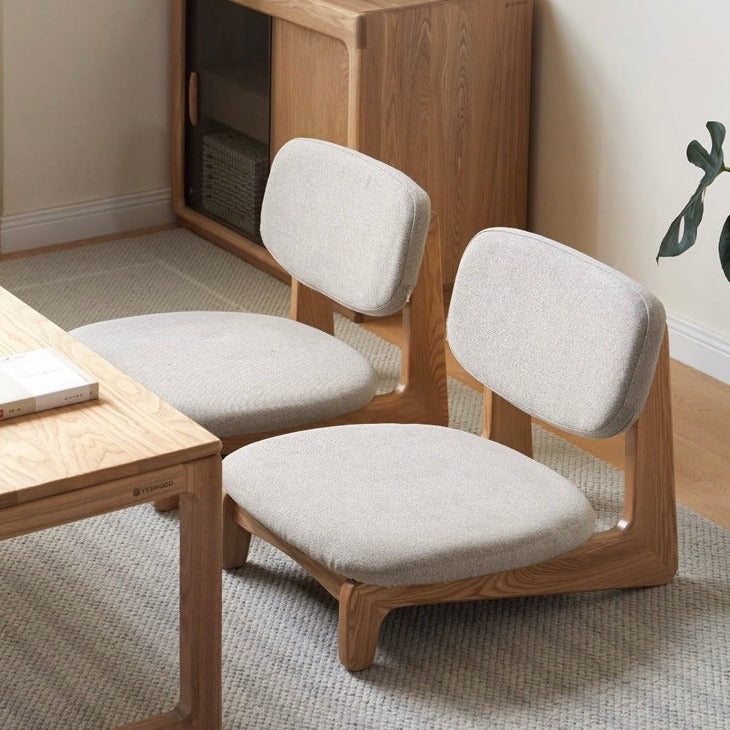 Japanese Style Oak Solid Wood Tea Chair - Handcrafted Traditional Tea Ceremony Chair for Zen Garden, Meditation & Home Decor