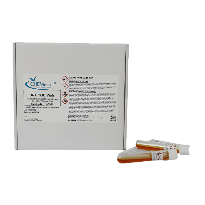 HR+ COD Vials 0-15,000ppm Mercury-Free Water Testing Kit (100 Count) - Perfect for Wastewater Analysis, Environmental Monitoring & Laboratory Use