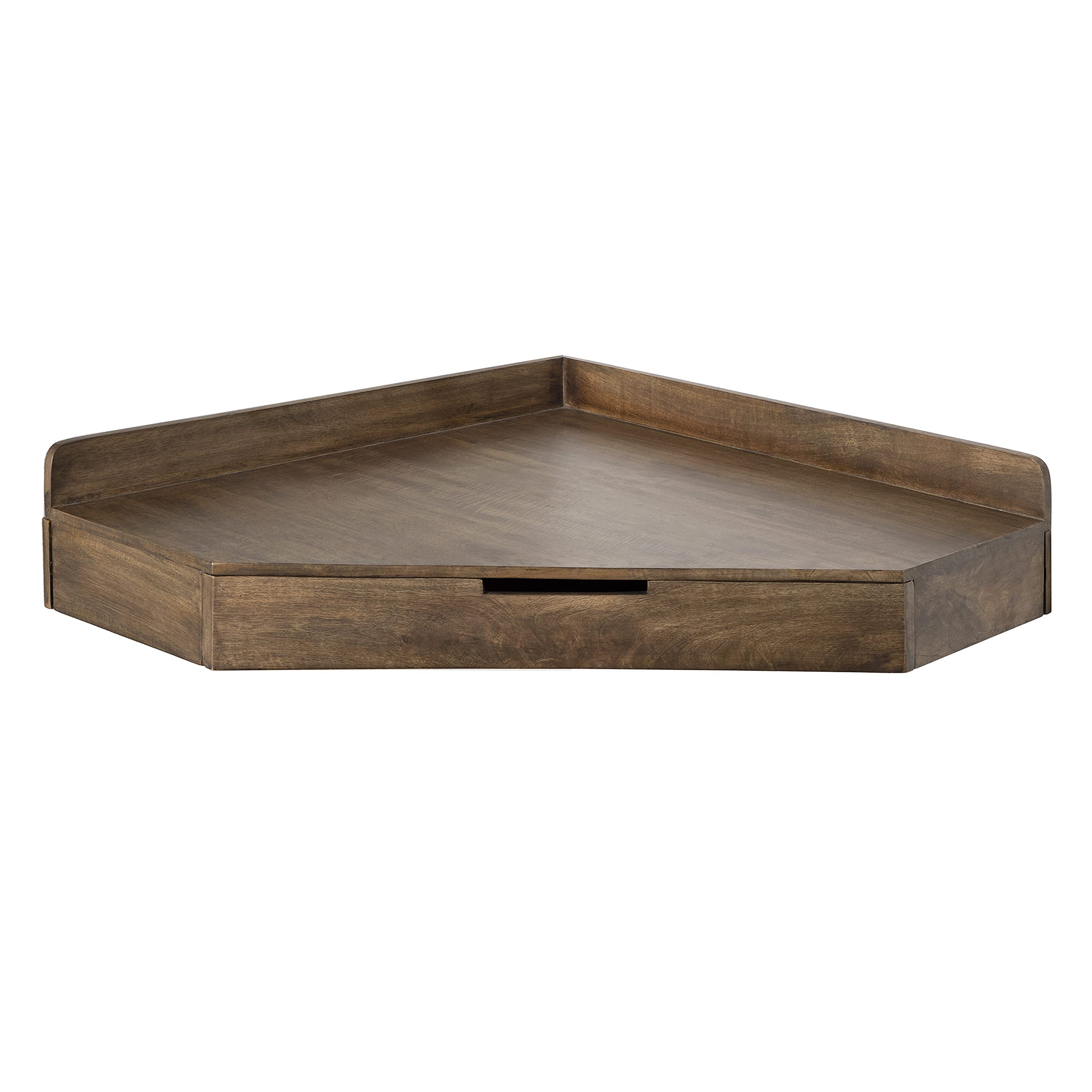 Kate and Laurel Kitt Floating Shelf Corner Desk - 29x29x7 Inches, Natural Wood Wall-Mounted Home Office Organizer - Perfect for Small Spaces, Bedroom, Dorm & Apartment Workspace