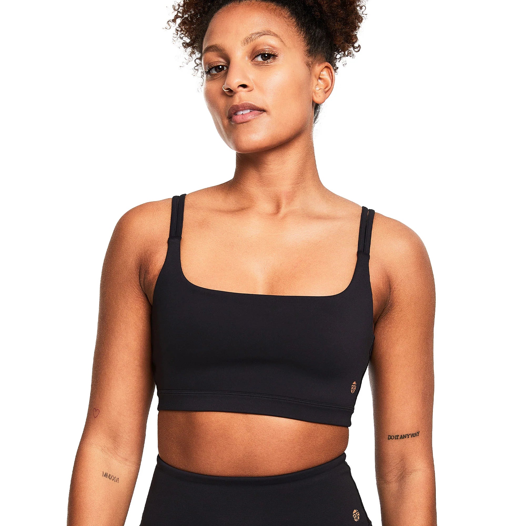 BAHE Dinamica Strappy Active Bra for Women - Breathable Workout Sports Bra, Comfortable Yoga & Running Bra in Black - Perfect for Gym, Fitness & High-Intensity Training