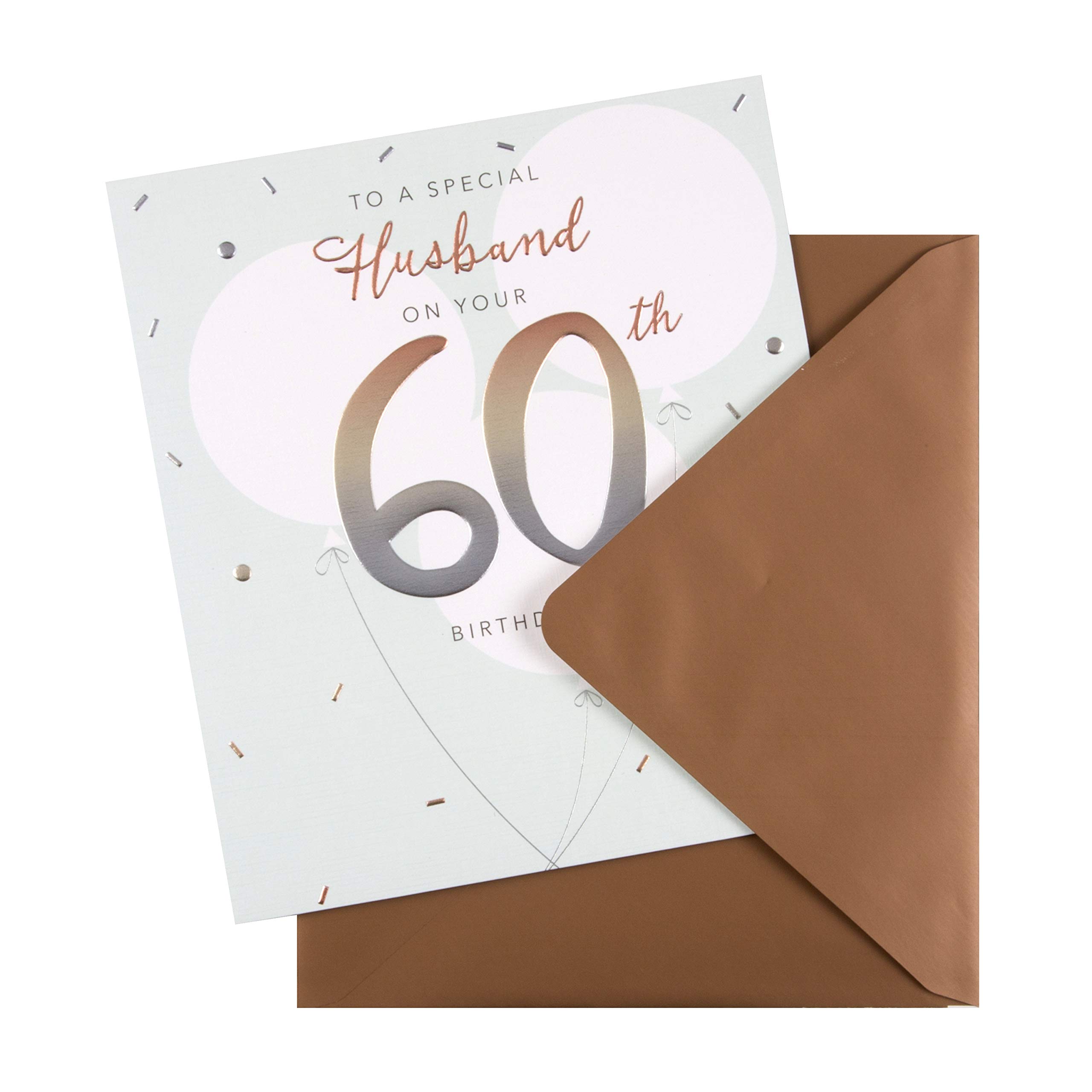 Hallmark 60th Birthday Card for Husband - Elegant Embossed Design on Premium Textured Board | Perfect Milestone Gift for Anniversary, Retirement & Special Occasions