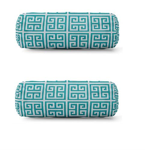 Majestic Home Goods Pacific Towers Round Bolster Pillow Set of 2 - Indoor Outdoor Decorative Throw Pillow for Patio, Sofa, Bed & Poolside Lounging