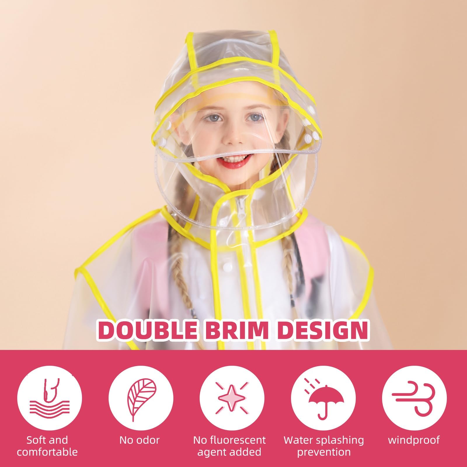 Kids Rain Poncho - Reusable EVA Waterproof Raincoat for Boys & Girls (Medium, Blue) | Perfect for Outdoor Play, School, and Camping Adventures