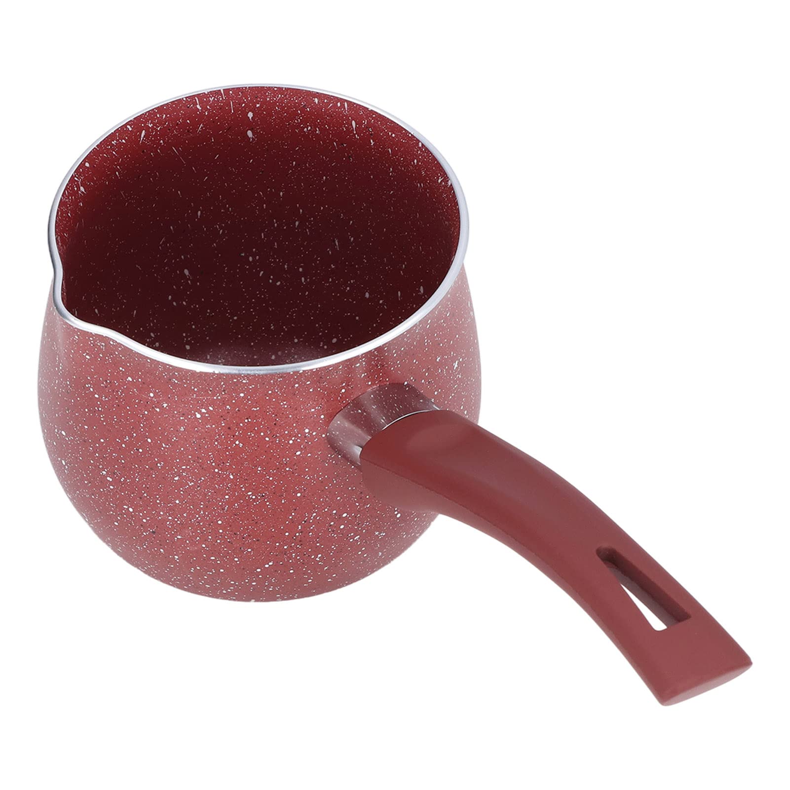 Mini Butter Warmer Pan - 3.9 Inch Non-Stick Small Sauce Pan with Pour Spout, Single Handle Milk Boiling Pot for Cooking, Coffee Heating, Chocolate Melting - Perfect for Kitchen, Camping & RV Use (Red)