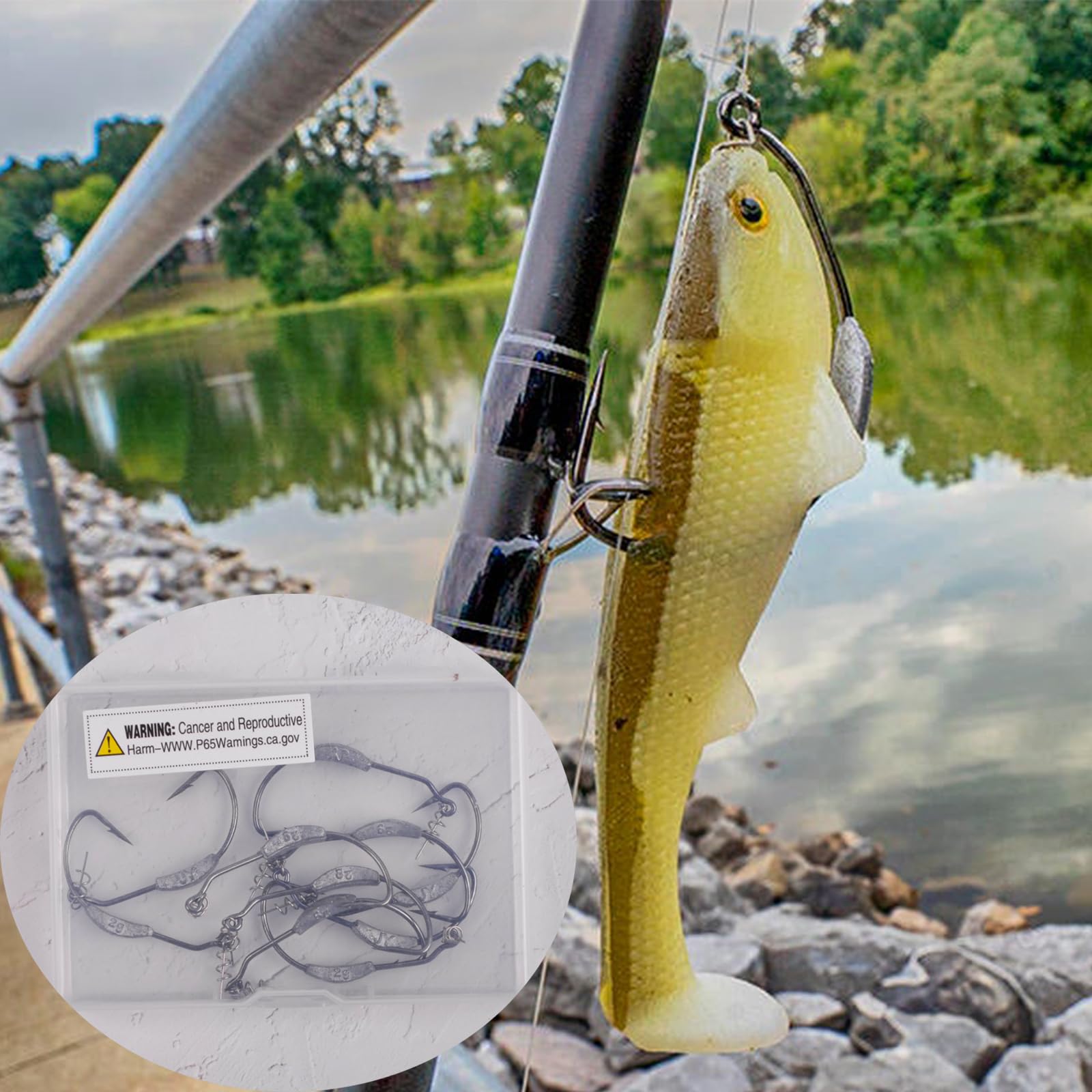 Weighted Swimbait Hooks with Twist Lock - 1/0 2/0 3/0 4/0 5/0 Bass Fishing Jig Heads for Soft Plastic Worms - Perfect for Freshwater & Saltwater Fishing, Kayak Fishing and Tournament Bass Angling
