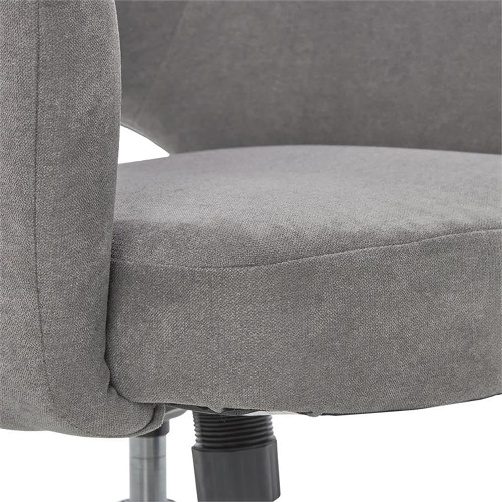 Allora Modern Swivel Office Desk Chair - Height Adjustable Ergonomic Rolling Chair with Upholstered Seat & Metal Base for Home Office, Study Room & Conference Meetings (Grey) - Perfect for Remote Work, Online Classes & Long Computer Sessions