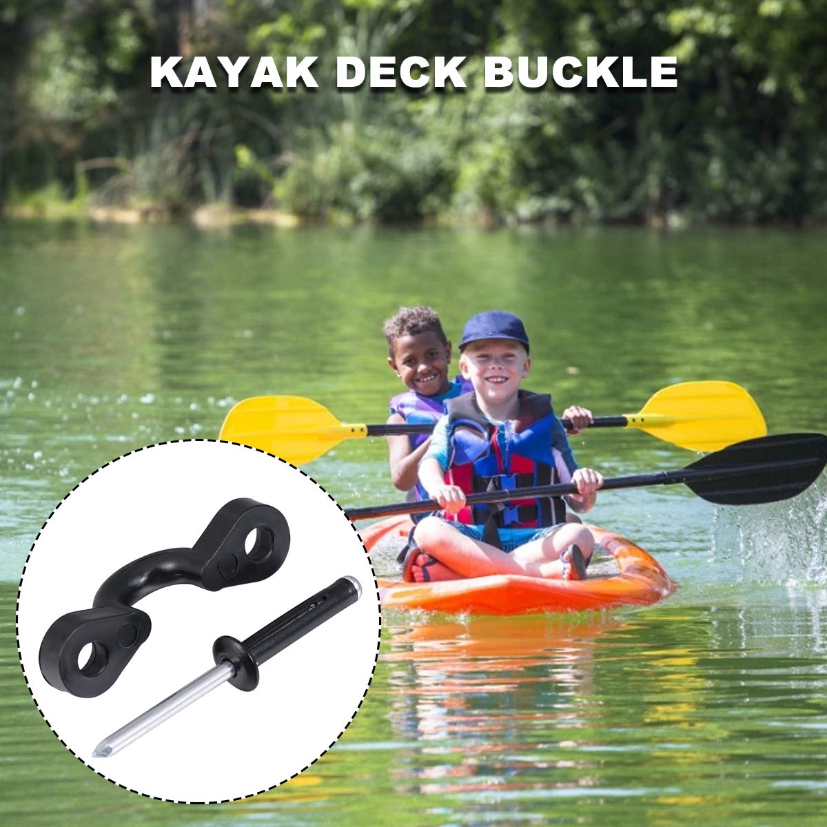 BESPORTBLE Kayak Rivet Gasket Kit with Buckles - Marine-Grade Stainless Steel Kayak Accessories for Kayak Deck & Yacht Rope Winding - Perfect for Kayaking, Boating & Water Sports