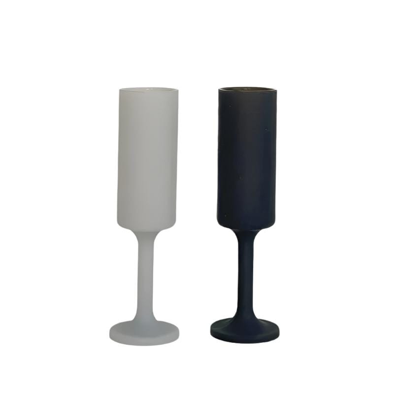 Seff Smoke & Storm Silicone Champagne Flute - Shatterproof Unbreakable Wine Glass for Outdoor Parties, Weddings, Picnics & Poolside Drinks