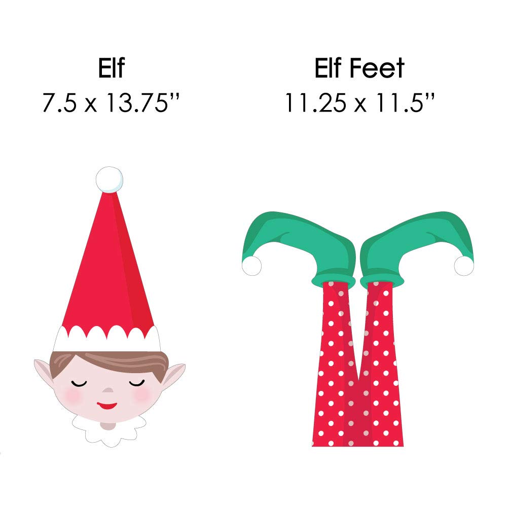 Big Dot of Happiness Elf Squad - 10-Piece Outdoor Christmas & Birthday Lawn Decorations for Kids - Perfect for Holiday Yard Decor, Elf-Themed Parties, and Festive Outdoor Celebrations