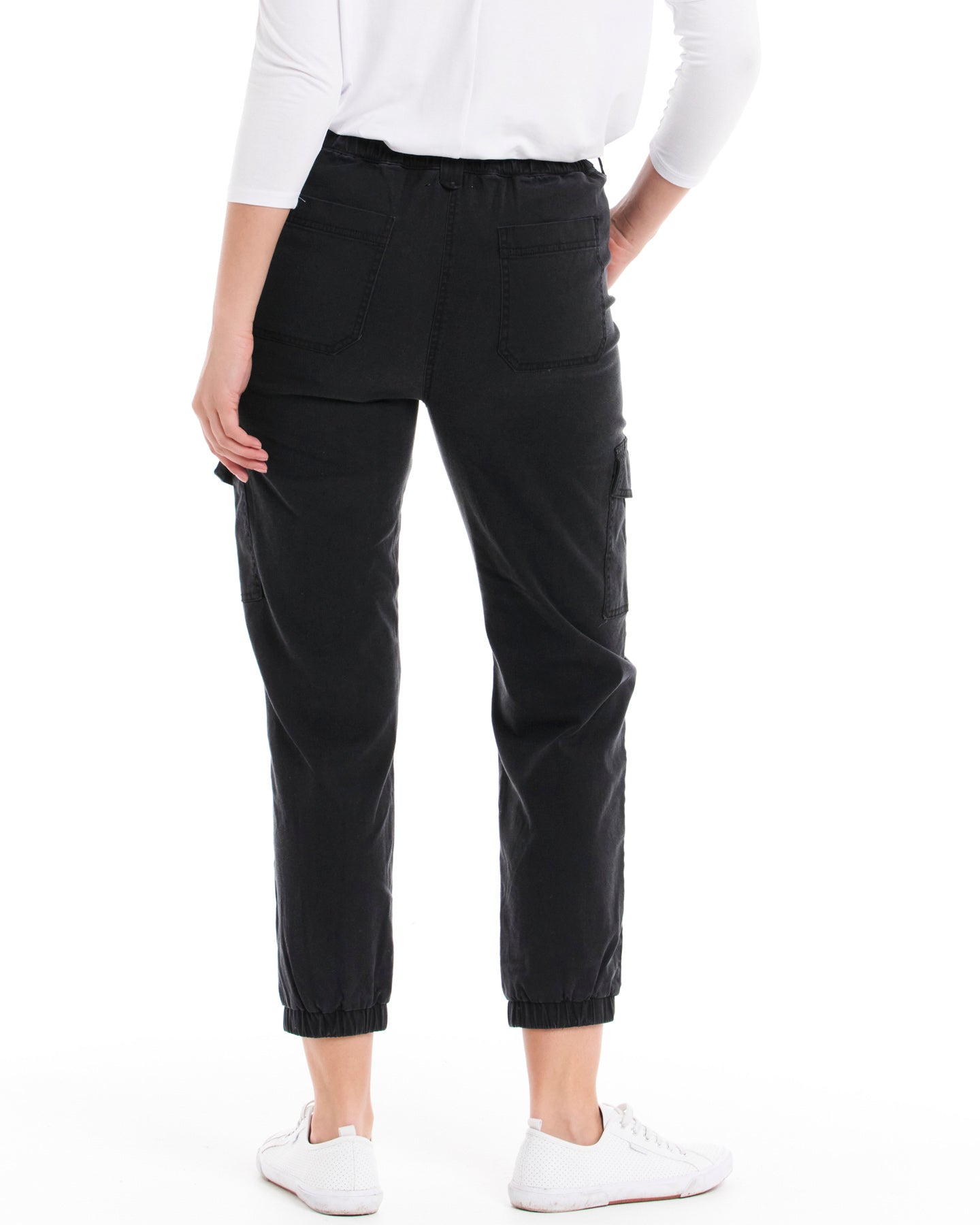 Betty Basics Canterbury Lyocell Cargo Pants for Women - Charcoal Gray Eco-Friendly Stretch Trousers | Casual Workwear & Travel Outfits