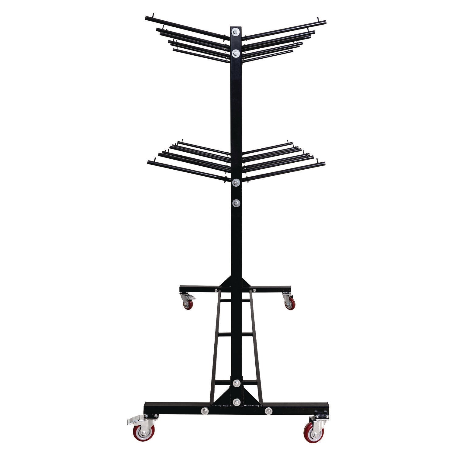 AdirOffice Heavy Duty Steel Folding Chair with Two Tier Utility Cart - 1000 lb Capacity, 33