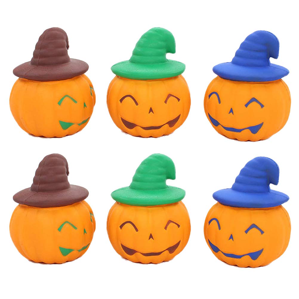 6 Pack Squeeze Pumpkin Stress Relief Toys for Kids & Adults - Fun Anti-Stress Fidget Toys, Party Favors, Office Desk Gadgets - Perfect for Anxiety Relief, Classroom Rewards, and Halloween Party Gifts