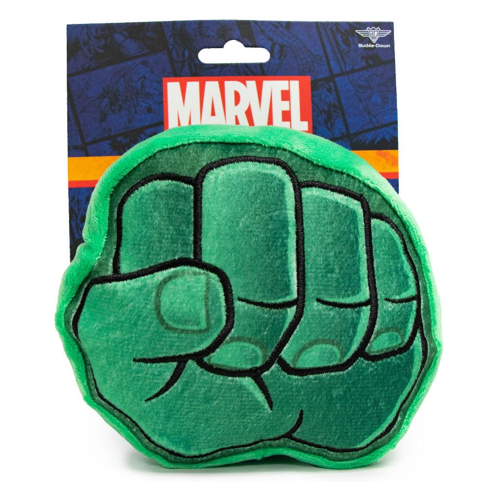Buckle-Down Marvel Hulk Fist Plush Dog Toy - Durable Chew Toy for Aggressive Chewers, Interactive Play & Training - Perfect for Large Breed Dogs & Puppies