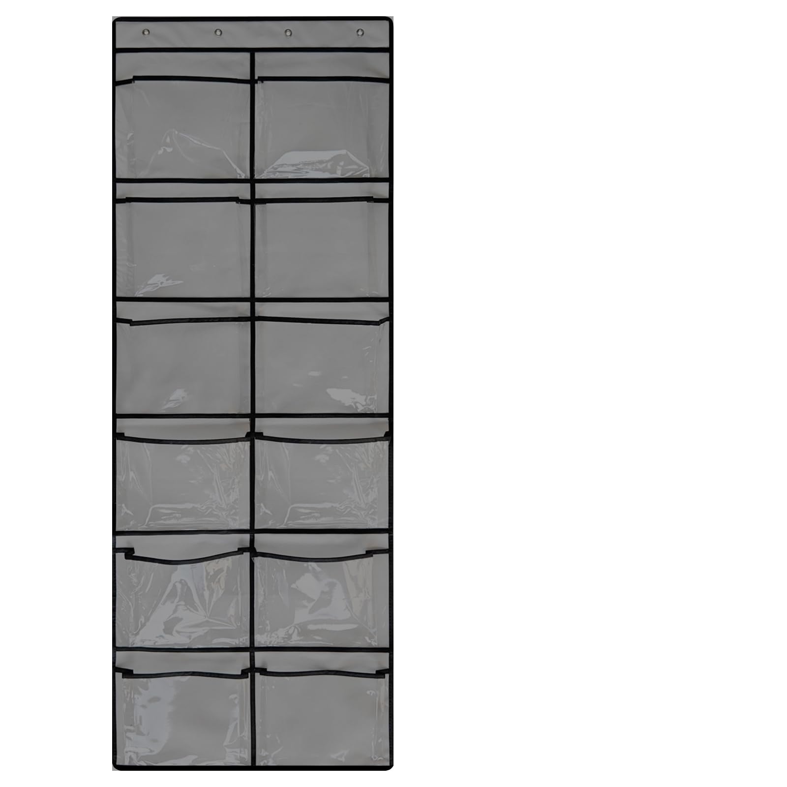 Breathable Mesh Over The Door Shoe Organizer with 12 Pockets - Large Hanging Closet Storage for Men & Women - Perfect for Bedrooms, Closets & Small Spaces - Grey