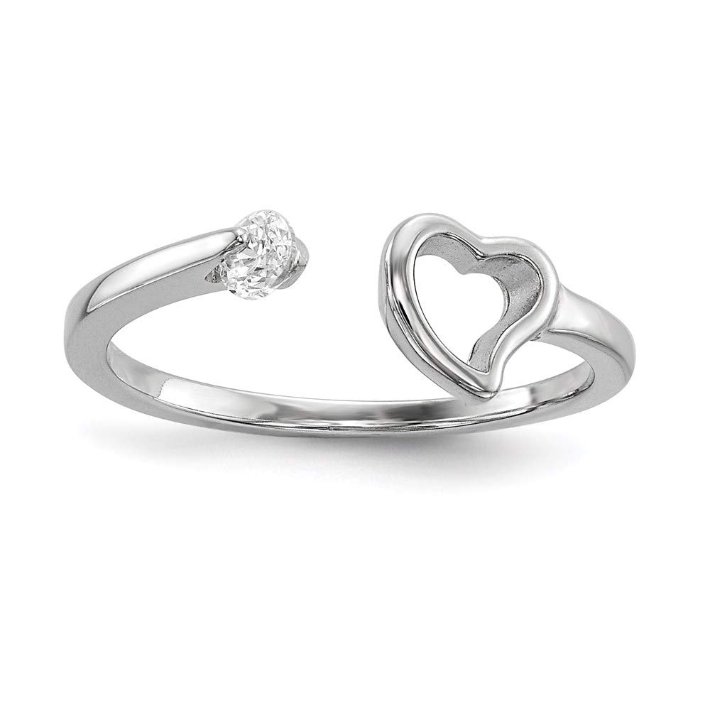 925 Sterling Silver Open Heart Cubic Zirconia Ring for Women - Elegant Fine Jewelry Gift for Her - Perfect for Anniversaries, Valentine's Day & Special Occasions