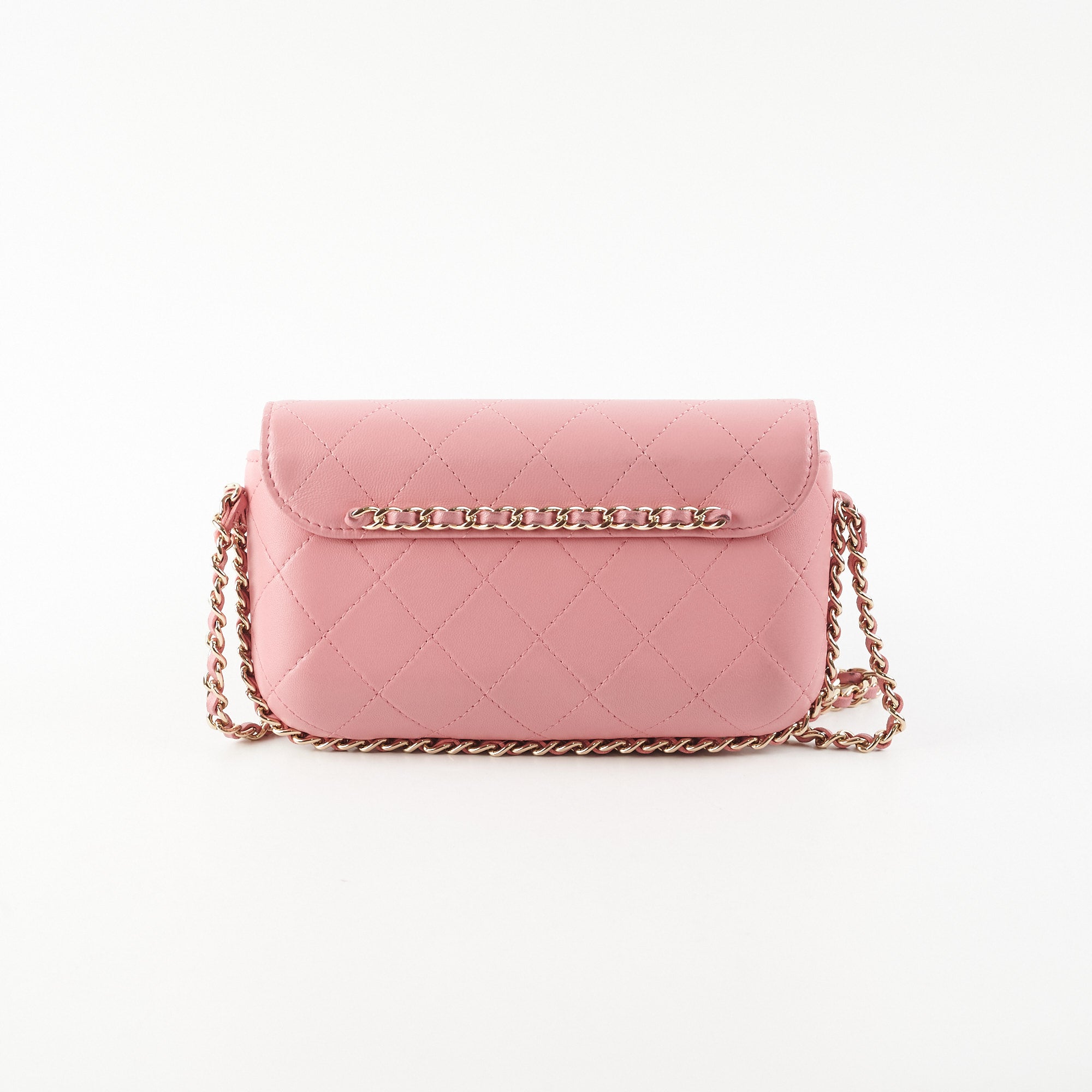 Chanel Seasonal Flap Bag Pink Microchip Leather Crossbody Purse - Luxury Designer Handbag for Women, Perfect for Parties, Dating & Special Occasions