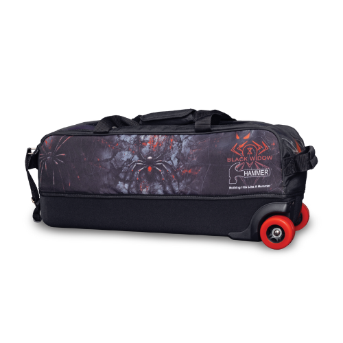 Hammer Black Widow 2.0 Triple Tote Bowling Bag - Durable 3-Ball Bowling Tote with Shoulder Strap for League & Tournament Play