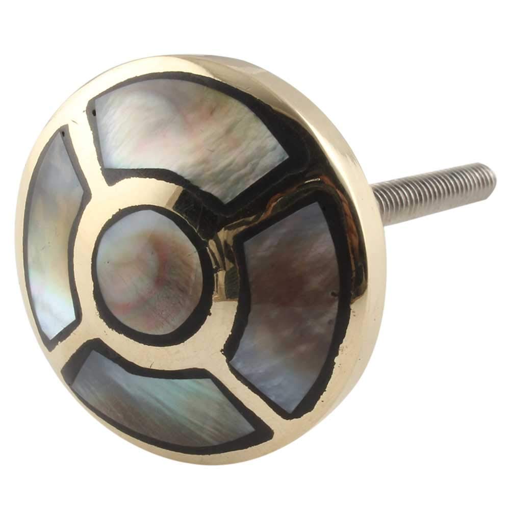 Premium Brass Gold Drawer Knobs - Mother of Pearl for Kitchen Cabinets & Dressers
