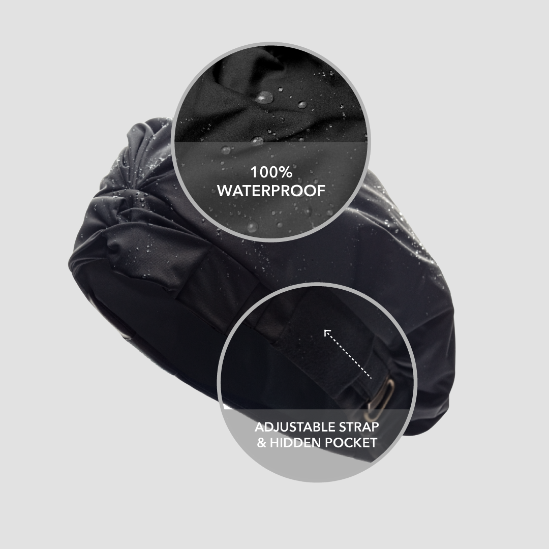 Waterproof Adjustable Shower Cap with Satin Lining - Hairbrella for Wet Hair Protection | Perfect for Bathing, Swimming & Salon Visits