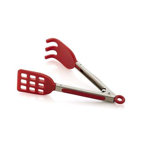 Non-Slip Mini Easy-Grip Waffle Tongs - Red Silicone Handle (1pc) - Perfect for Breakfast, Pancake Flipping & Serving Waffles