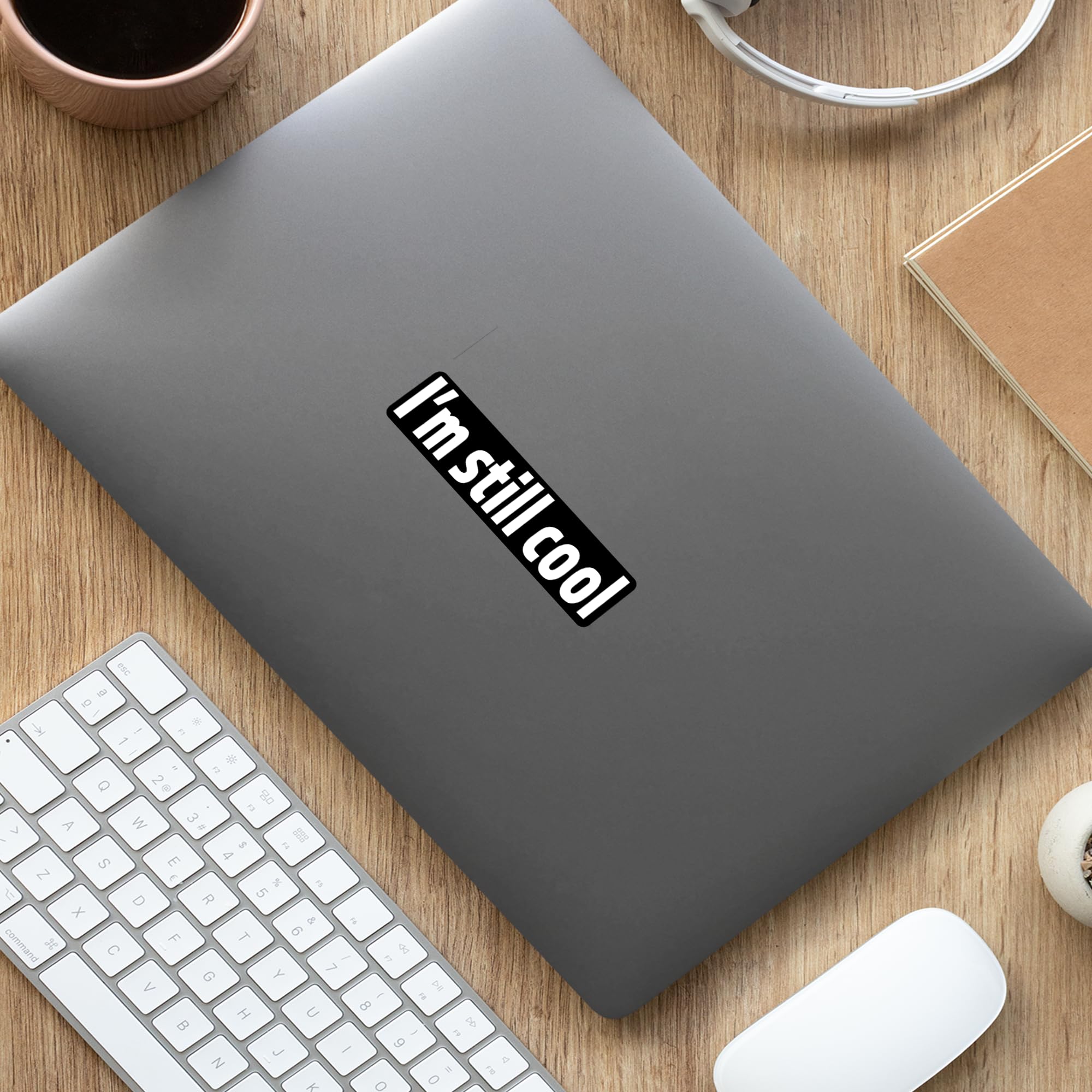 2-Pack 'I'm Still Cool' Vinyl Decal Stickers - 2-6.5 Inch White Car & Laptop Decals (KCD2998) | Perfect for Cars, Trucks, SUVs, Walls, Cups & Laptop Customization
