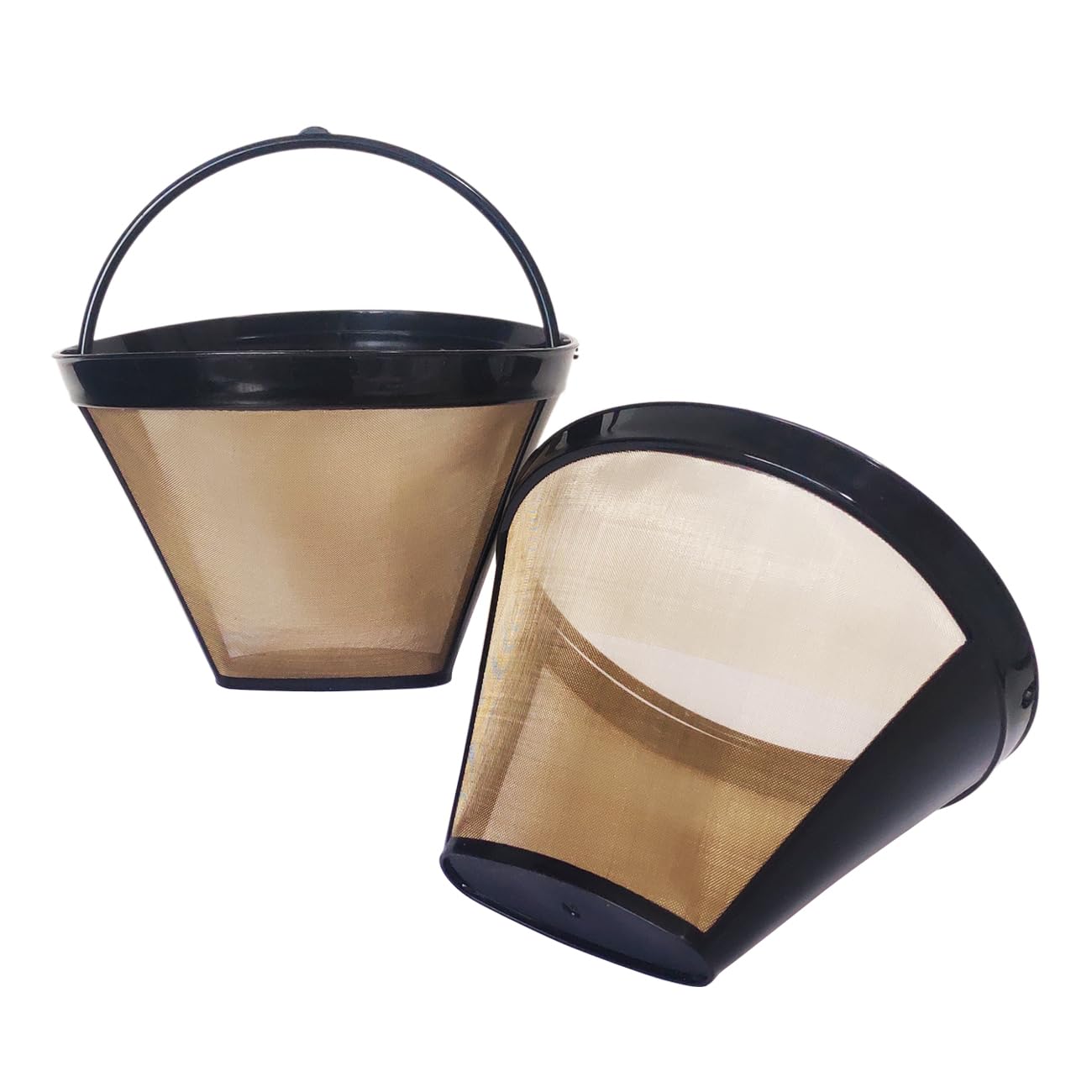 2Pcs Reusable No.4 Cone Coffee Filters - Compatible with Ninja & Cuisinart Coffee Makers | Eco-Friendly Stainless Steel Mesh Brewer Replacement | Perfect for Home, Office and Camping Use