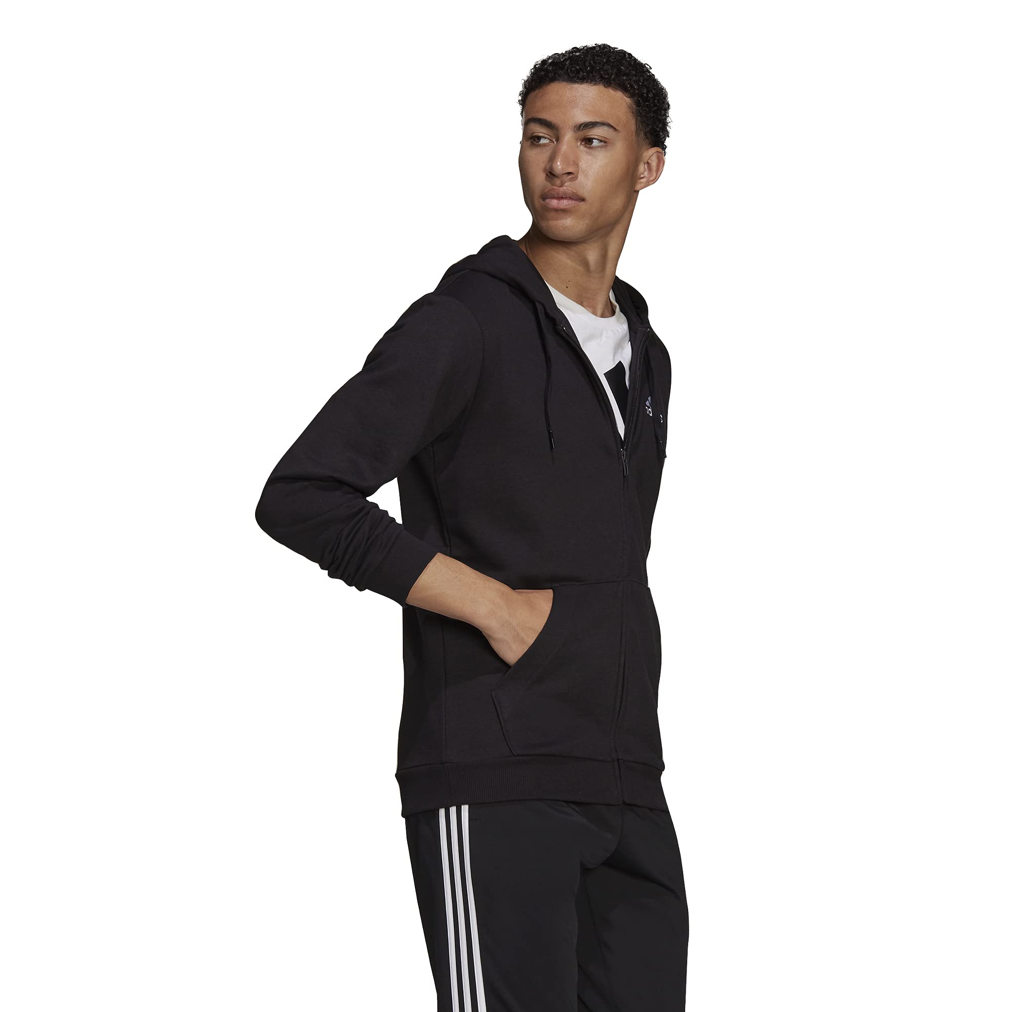 Adidas Men's Essentials French Terry Big Logo Track Jacket - Lightweight Athletic Hoodie for Running, Gym & Casual Wear