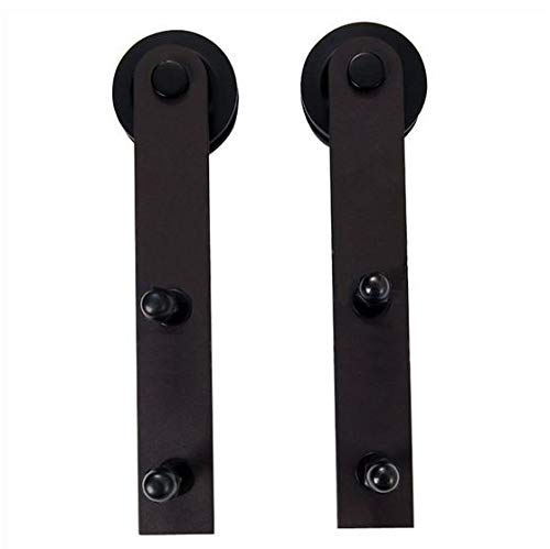 10FT Heavy Duty Sliding Barn Door Hardware Kit - Double Door Rail System with Smooth Rollers for 1.57
