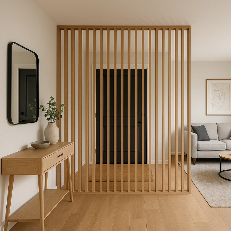 Custom Made Rotating Wooden Slat Partition - Room Divider for Home & Office Privacy - Perfect for Living Rooms, Bedrooms, and Workspaces